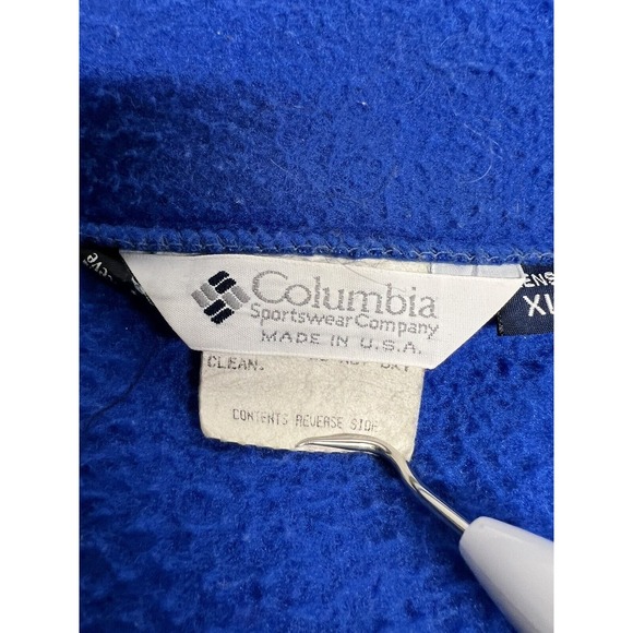 Vintage Columbia Fleece Full Zip‎ Jacket Blue Colorblock Men's XL  Made in USA - Picture 3 of 8